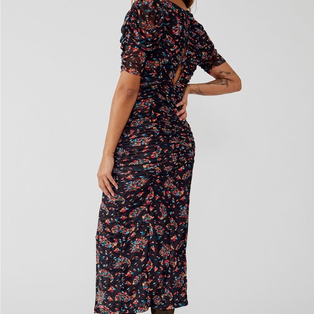Free People | Briella Ruched Printed Midi Dress NWT - Picture 10 of 15